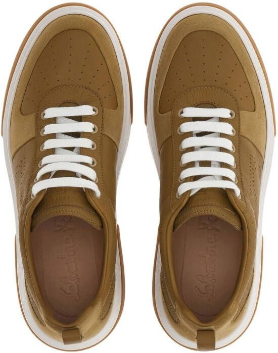 Ferragamo Gancini low-top leather sneakers Neutrals