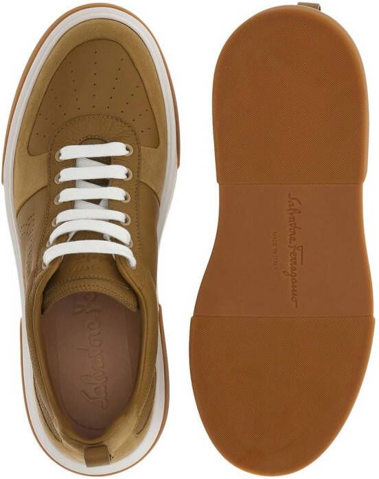 Ferragamo Gancini low-top leather sneakers Neutrals