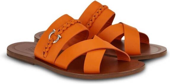 Ferragamo Gancini open toe sandals Orange