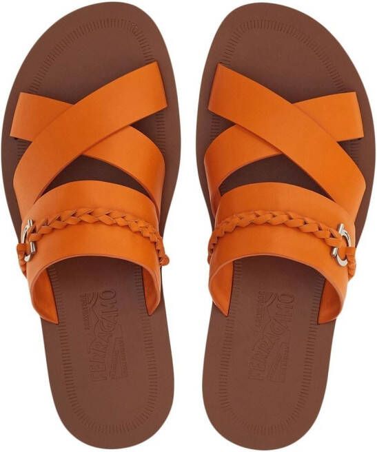 Ferragamo Gancini open toe sandals Orange