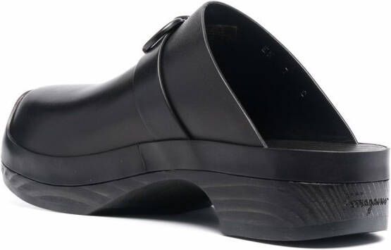 Ferragamo Gancini ornament clogs Black