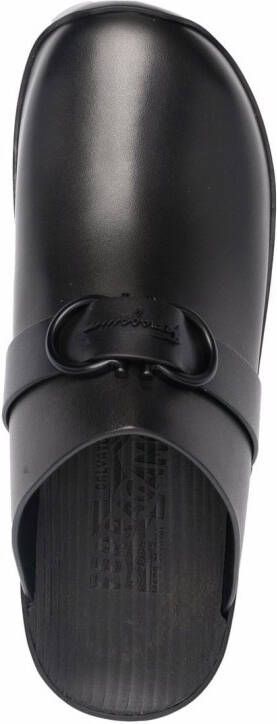 Ferragamo Gancini ornament clogs Black