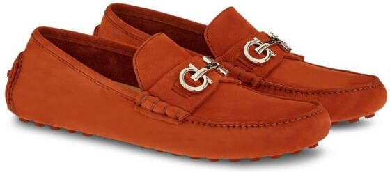 Ferragamo Gancini-ornament Driver loafers Red