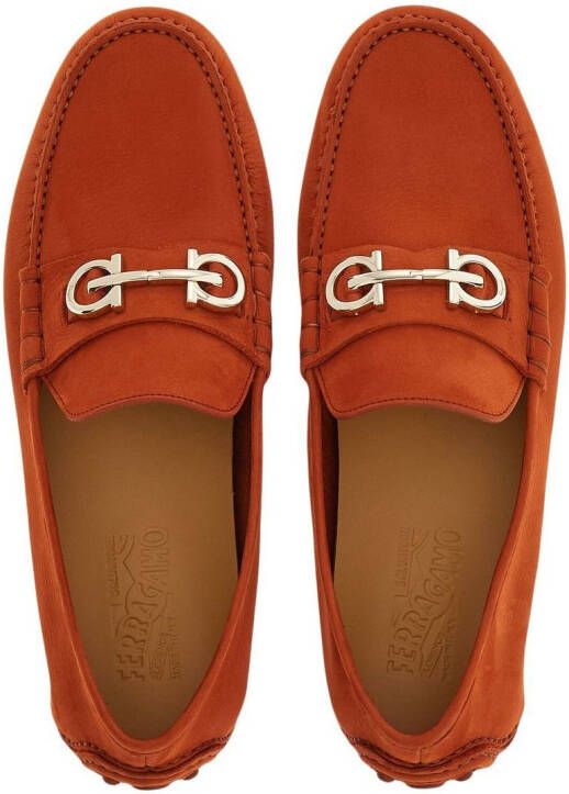 Ferragamo Gancini-ornament Driver loafers Red