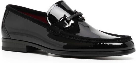 Ferragamo Gancini-Ornament leather loafers Black