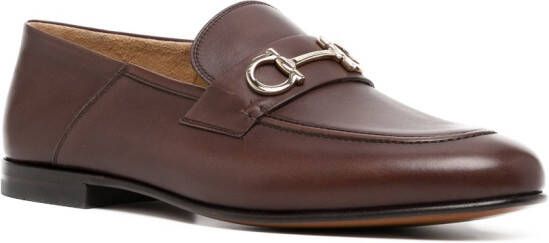 Ferragamo Gancini-Ornament leather loafers Brown