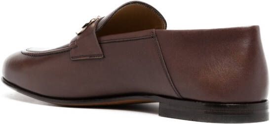 Ferragamo Gancini-Ornament leather loafers Brown