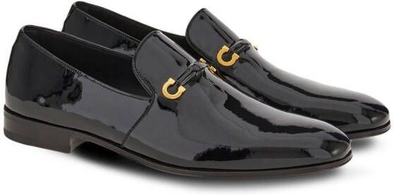 Ferragamo Gancini-ornament moccasins Black