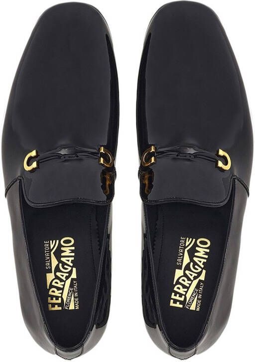 Ferragamo Gancini-ornament moccasins Black