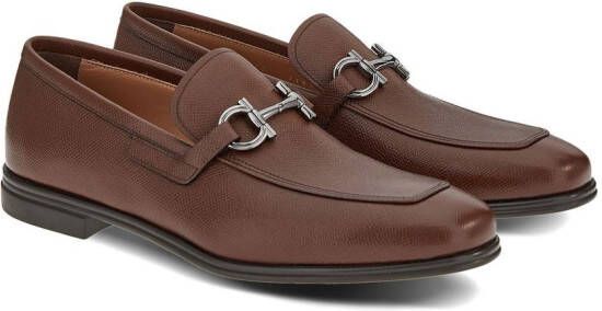Ferragamo Gancini-ornament moccasins Brown
