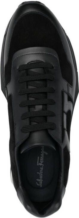 Ferragamo Gancini-patch lace-up sneakers Black