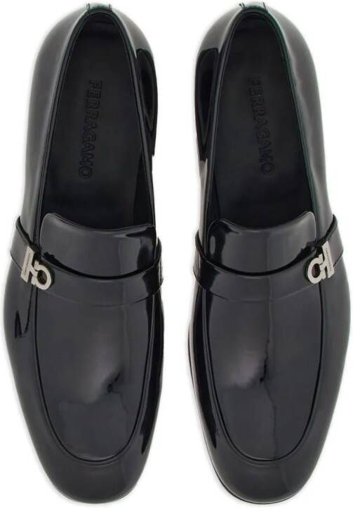 Ferragamo Gancini patent-leather loafers Black