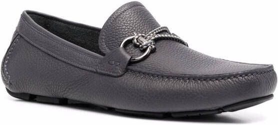 Ferragamo Gancini pebbled driving shoes Grey