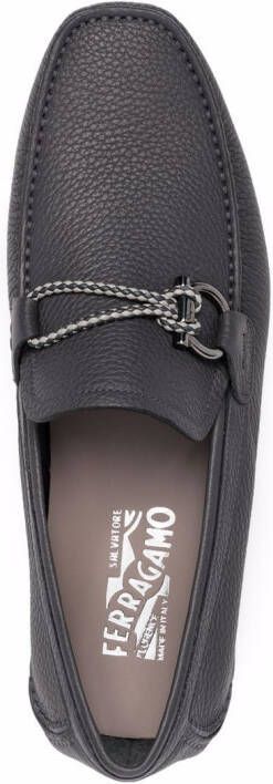 Ferragamo Gancini pebbled driving shoes Grey