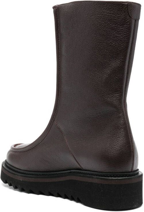 Ferragamo Gancini plaque ankle boots Brown
