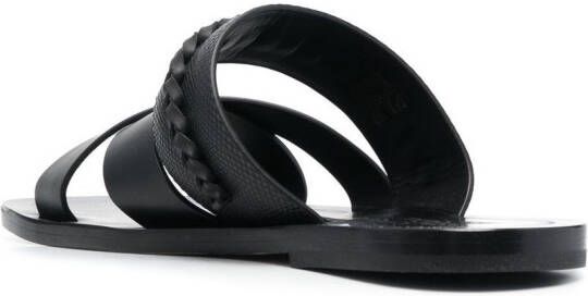 Ferragamo Gancini-embellished leather sandals Black