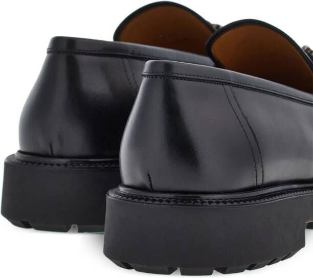 Ferragamo Gancini-plaque leather loafers Black
