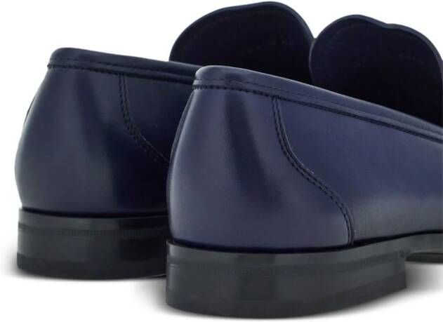 Ferragamo Gancini-plaque leather loafers Blue