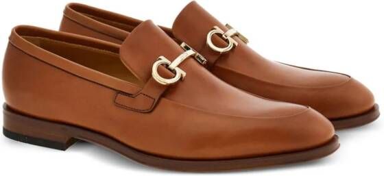 Ferragamo Gancini-plaque leather loafers Brown