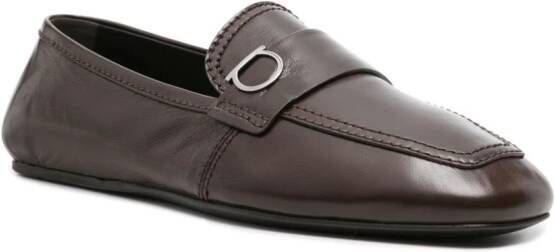 Ferragamo Gancini-plaque leather loafers Brown