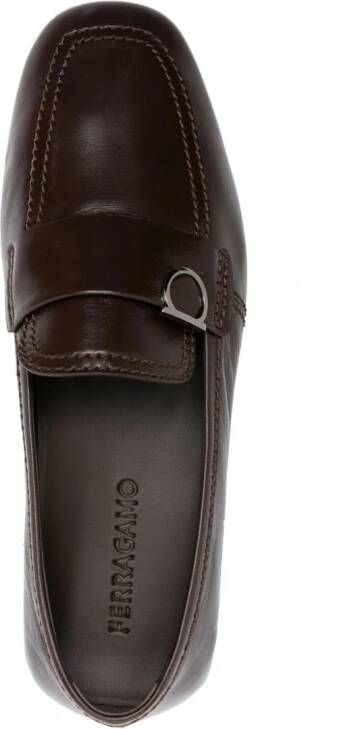 Ferragamo Gancini-plaque leather loafers Brown