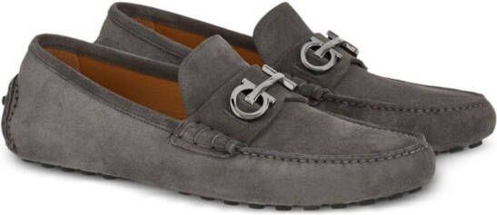 Ferragamo Gancini-plaque leather loafers Grey