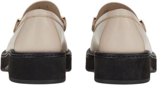 Ferragamo Gancini-plaque leather loafers Neutrals