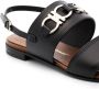 Ferragamo Gancini-plaque leather sandals Black - Thumbnail 2
