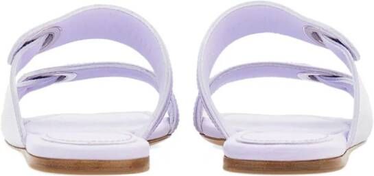 Ferragamo Gancini-plaque leather slides Purple