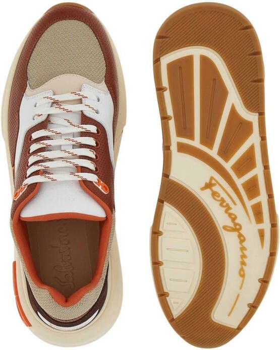 Ferragamo Gancini-plaque low-top sneakers Brown