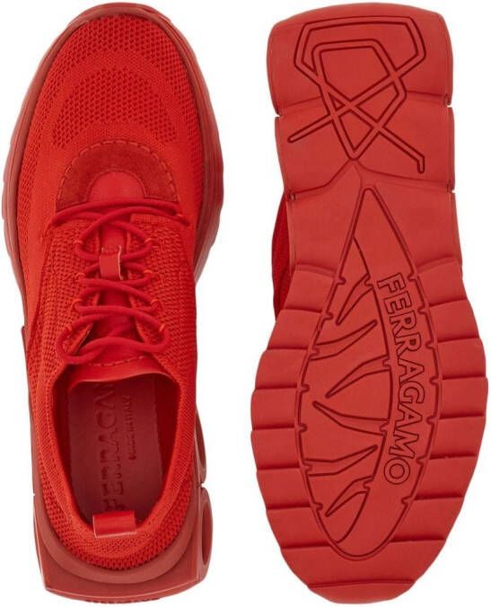 Ferragamo knitted running sneakers Red