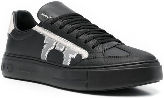 Ferragamo Gancini-print detail sneakers Black