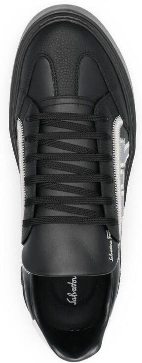 Ferragamo Gancini-print detail sneakers Black