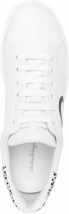 Ferragamo Gancini-print lace-up sneakers White