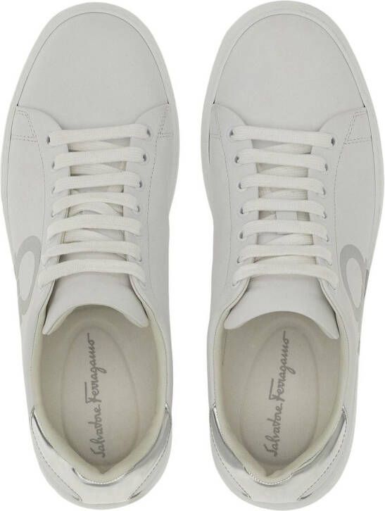 Ferragamo Gancini-print lace-up sneakers White