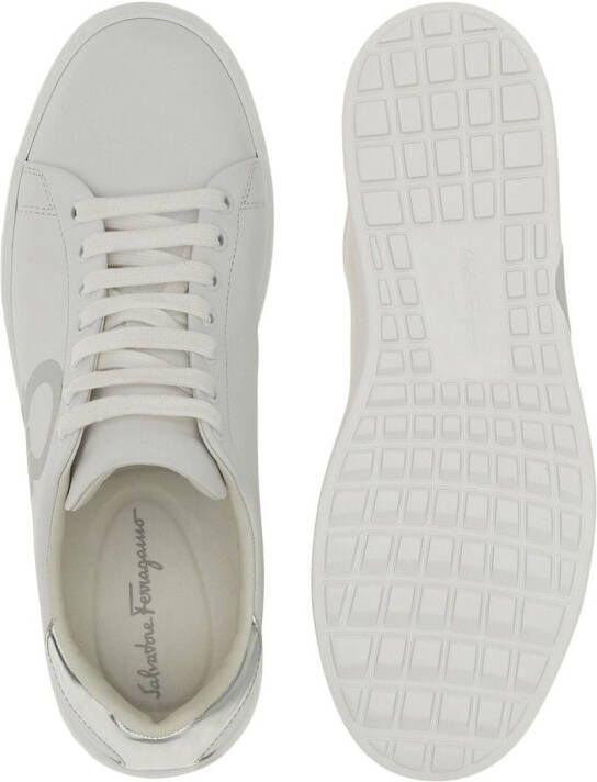 Ferragamo Gancini-print lace-up sneakers White