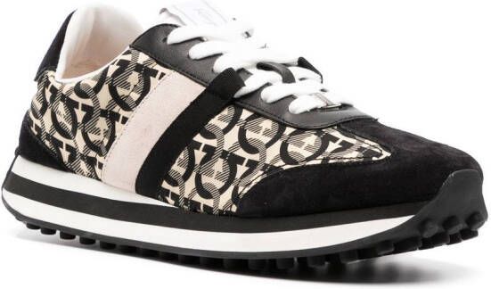Ferragamo Gancini-print low-top sneakers Black