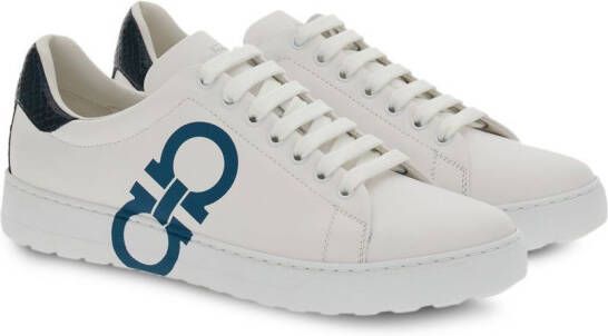 Ferragamo Gancini-print low-top sneakers White