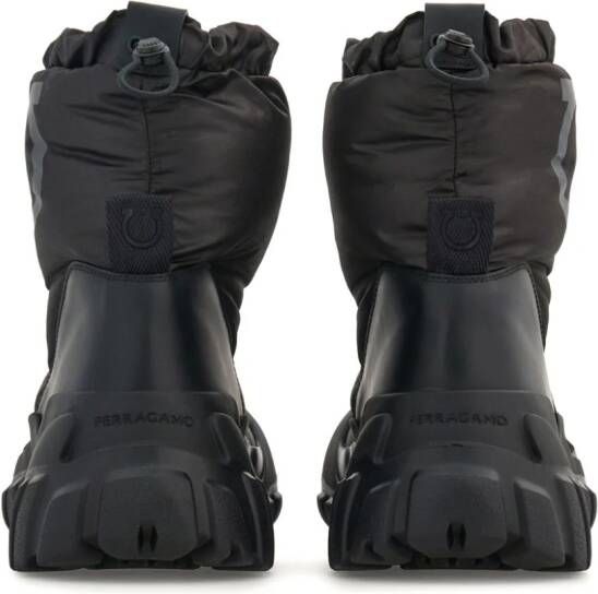 Ferragamo Gancini-print padded-design boots Black