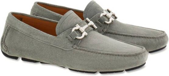 Ferragamo Gancini suede driving shoes Grey