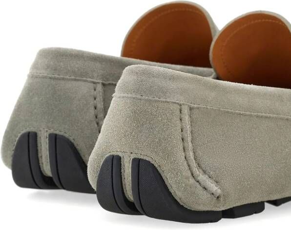 Ferragamo Gancini suede driving shoes Grey