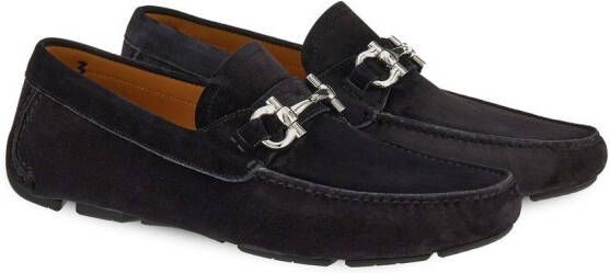 Ferragamo Gancini suede loafers Black