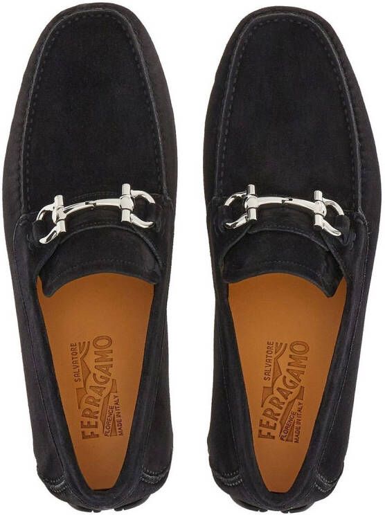 Ferragamo Gancini suede loafers Black