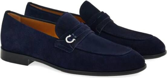 Ferragamo Gancini suede loafers Blue