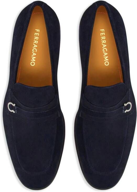 Ferragamo Gancini suede loafers Blue