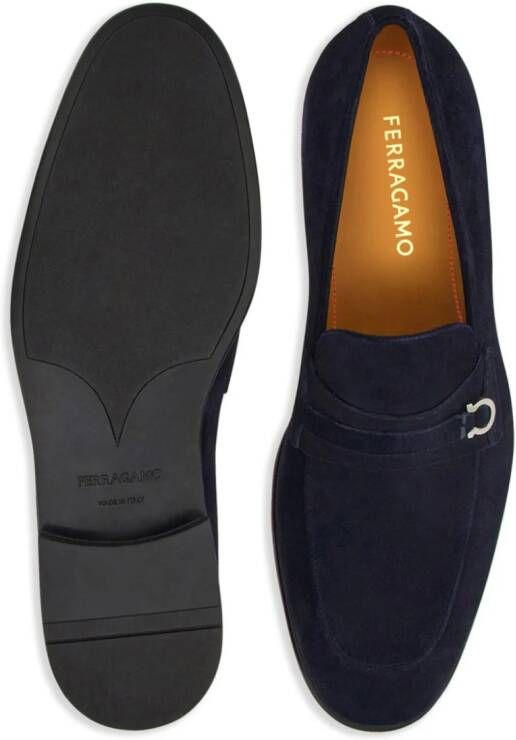 Ferragamo Gancini suede loafers Blue