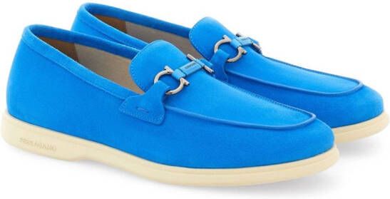 Ferragamo Gancini suede loafers Blue