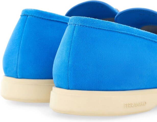 Ferragamo Gancini suede loafers Blue