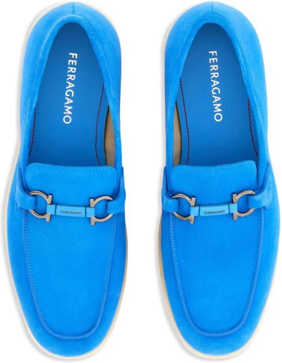 Ferragamo Gancini suede loafers Blue