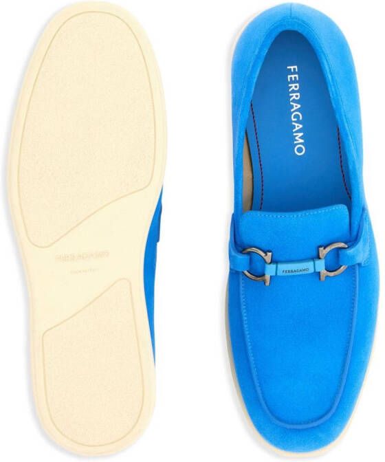 Ferragamo Gancini suede loafers Blue